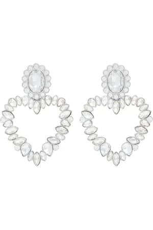 Self-Portrait Embellished Heart -plated Drop Earrings - One Size