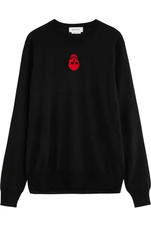 Alexander McQueen Skull-embroidered Wool-blend Jumper - - XL