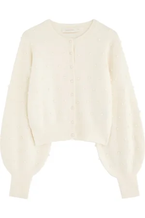 ZIMMERMANN Crush Faux Pearl-embellished Alpaca-blend Cardigan - - 0 (UK 8 / S)