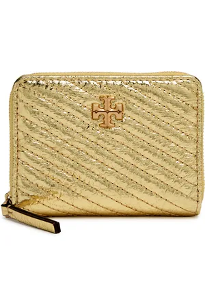 Tory Burch Kira Quilted Metallic Leather Wallet - - One Size