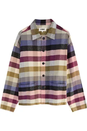 YMC PJ Checked Cotton-flannel Overshirt - - L