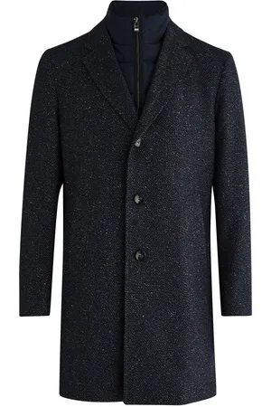 HUGO BOSS Hyde Layered-effect Wool-blend Coat - - M