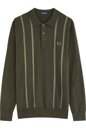 Fred Perry Logo Striped-intarsia Cotton Jumper - - L