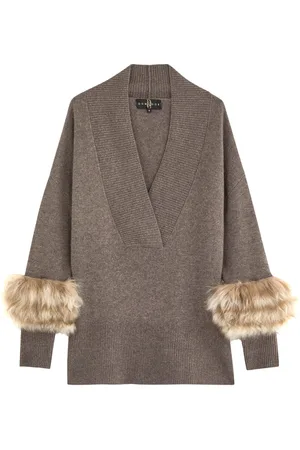 DOM GOOR Shearling-trimmed Wool-blend Jumper - - 10 (UK10 / S)