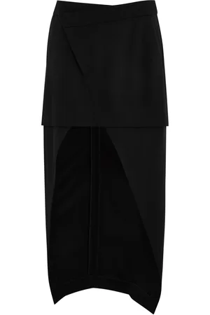 Alexander McQueen Layered-effect Wool Midi Skirt - - 42 (UK10 / S)