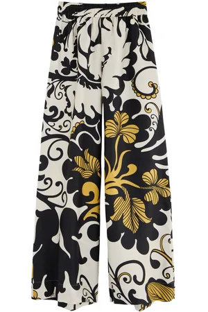 La DoubleJ Printed Wide-leg Silk-twill Trousers - - M (UK12 / M)