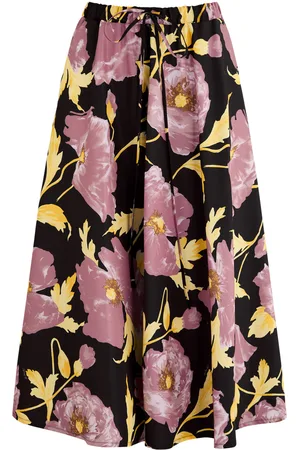 La DoubleJ Floral-print Satin Midi Skirt - - M (UK12 / M)