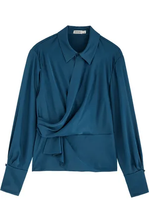Simkhai Valya Wrap-effect Satin Blouse - - 8 (UK12 / M)