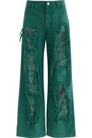 CHRISTOPHER ESBER Arboreal Lace-panelled Wide-leg Jeans - - 10 (UK10 / S)
