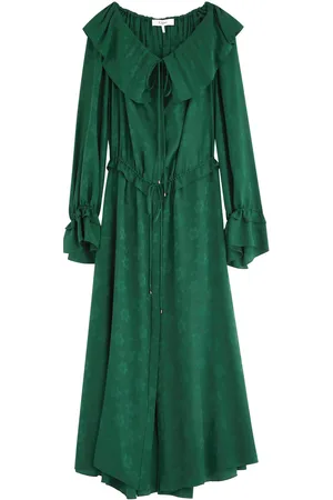 Chloé Floral-jacquard Silk Midi Dress - - 40 (UK12 / M)