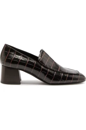 Totême 50 Crocodile-effect Leather Pumps