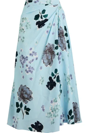 Erdem Floral-print Draped Midi Skirt - - 10 (UK10 / S)