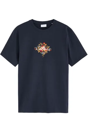 Les Deux Fiore Floral and Logo-embroidered Cotton T-shirt - - M