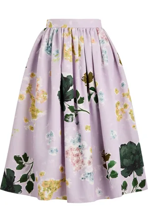 Erdem Floral-print Cotton-blend Midi Skirt - - 8 (UK8 / S)