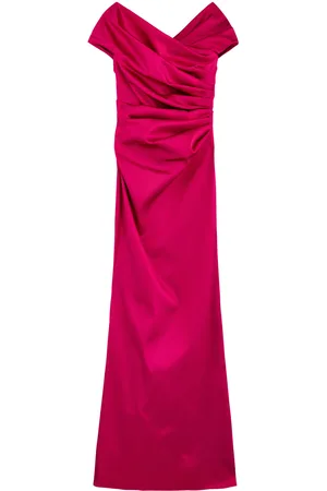TALBOT RUNHOF Gathered Off-the-shoulder Satin Gown - - 40 (UK14 / L)