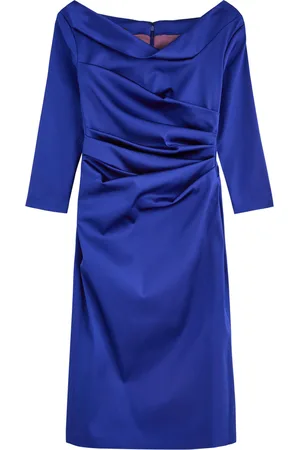 TALBOT RUNHOF Gathered Satin Dress - - 38 (UK12 / M)