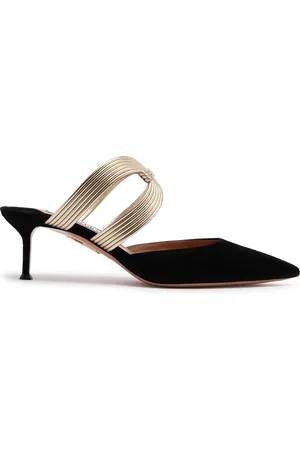 Aquazzura Esencia 50 Sculpted Suede Mules - - 40 (IT40 / UK7)