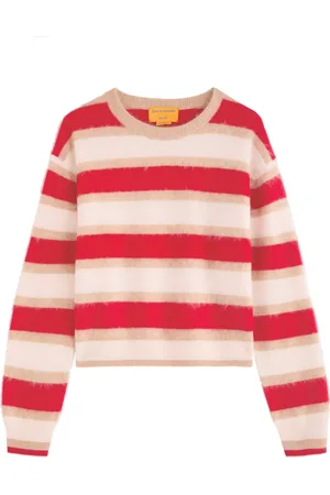 Guest In Residence Grizzly Striped Brushed Cashmere Jumper - - M (UK12 / M)