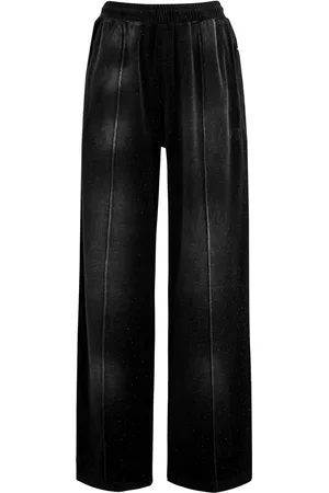 Alexander Wang Faded Crystal-embellished Velour Sweatpants - - L (UK14 / L)