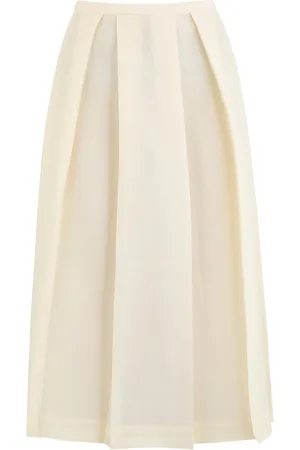 Totême Pleated Wool and Silk-blend Midi Skirt - - 40 (UK12 / M)