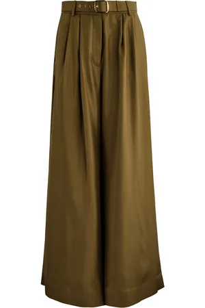 ZIMMERMANN Crush Belted Flared-leg Silk Trousers - - 0 (UK 8 / S)
