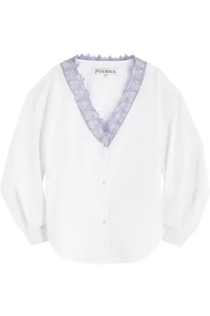 J.W.Anderson Lace-trimmed Cotton-poplin Shirt - - 10 (UK10 / S)