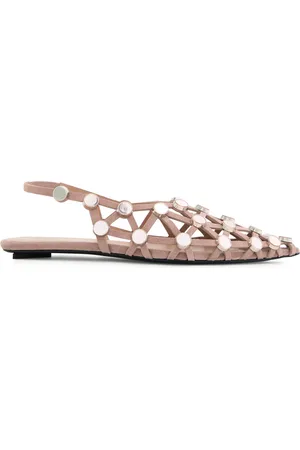 The Attico Grid Embellished Cut-out Suede Flats - - 36 (IT36 / UK3)