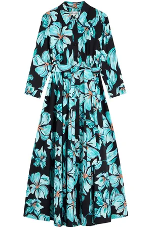 Diane von Furstenberg Blaine Floral-print Stretch-cotton Midi Shirt Dress - - L (UK14 / L)