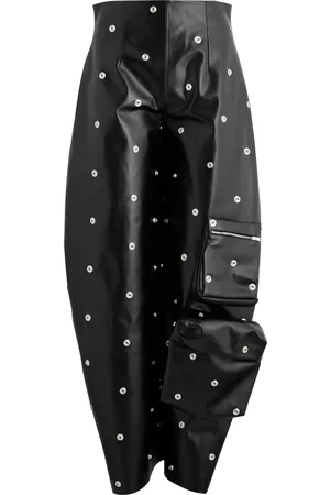 A.W.A.K.E. MODE Stud-embellished Faux Leather Trousers - - 40 (UK12 / M)