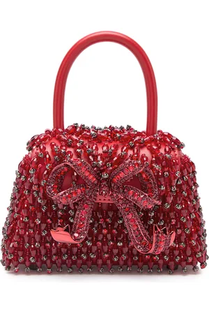 Self-Portrait Micro Embellished Leather top Handle bag - - One Size