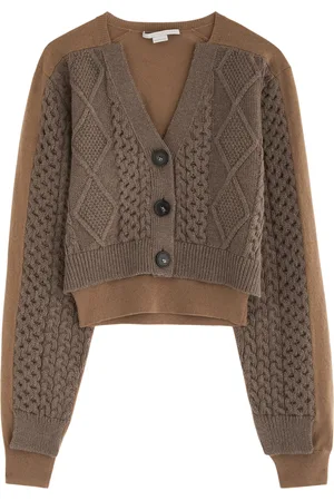 Stella McCartney Layered Cable-knit Wool Cardigan - - L (UK14 / L)