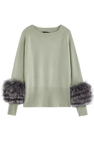 DOM GOOR Shearling-trimmed Wool-blend Jumper - - 10 (UK10 / S)