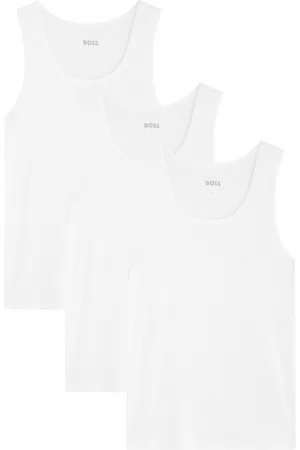 HUGO BOSS Logo-embroidered Cotton Tank - set of Three - - M