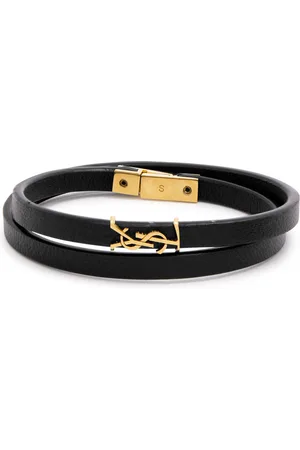 Saint Laurent Cassandre Leather Wrap Bracelet - - M