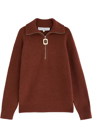 J.W.Anderson Half-zip Ribbed-knit Jumper - - L