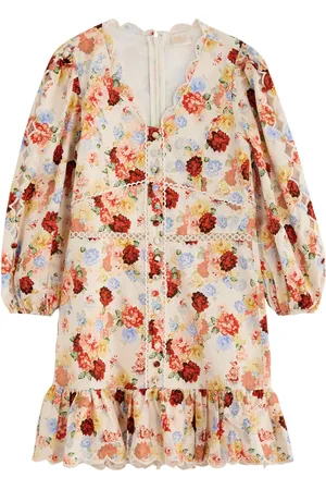 Marlo Kids Holiday Floral-print Cotton Dress
