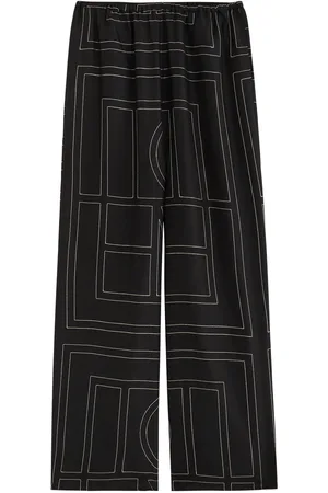 Totême Logo-embroidered Silk-satin Trousers - - 38 (UK10 / S)