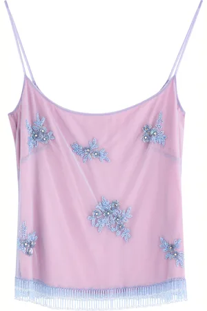 BLUMARINE Floral-embellished Tulle top - - 42 (UK10 / S)