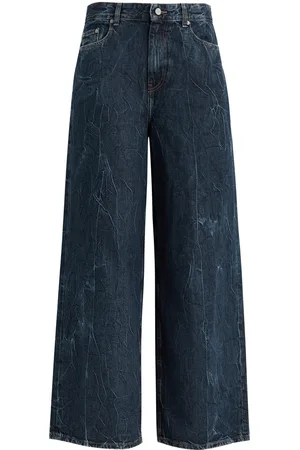 Ganni Crinkled-effect Wide-leg Jeans - - 25 (W25 / UK6 / XS)