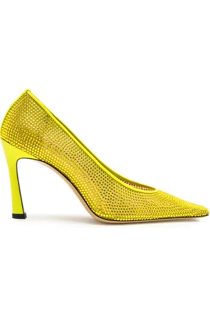 The Attico Juno 95 Crystal-embellished Mesh Pumps