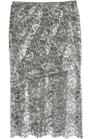 The Attico Layered Metallic Lace Midi Skirt - - 42 (UK10 / S)
