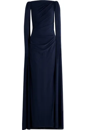 TALBOT RUNHOF Cape-effect Gathered Tulle Gown - - 44 (UK18 / Xxl)