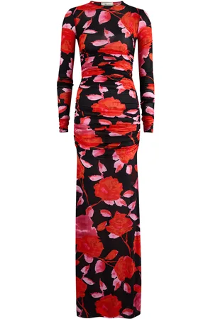 BLUMARINE Printed Ruched Stretch-jersey Maxi Dress - - 44 (UK12 / M)