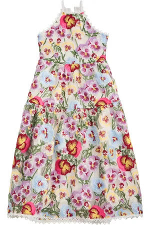 Marlo Kids Claudia Floral-embroidered Tulle Dress
