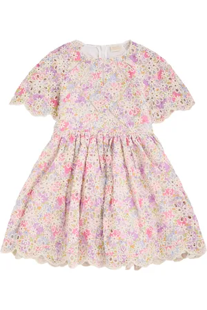 Marlo Kids Charlotte Floral Broderie Anglaise Cotton Dress