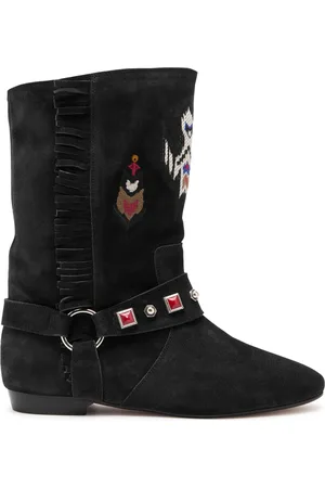 Isabel Marant Isabel Marant étoile Siani Embroidered Suede Mid-calf Boots - - 38 (IT38/ UK5)