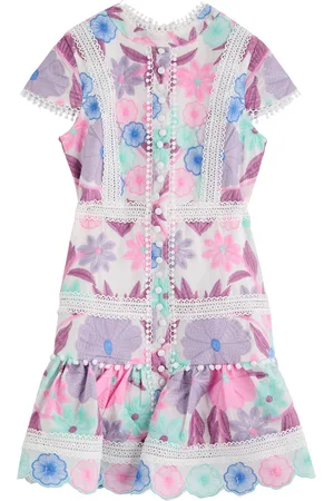 Marlo Kids Danielle Floral Crochet-trimmed Cotton Dress