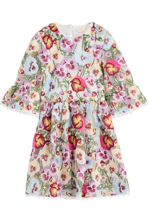 Marlo Kids Claudia Floral-embroidered Tulle Dress
