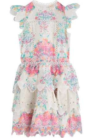 Marlo Kids Gracie Floral-print Tiered Cotton Dress