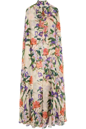 Borgo De Nor Ara Floral-print Silk-chiffon Cape - - One Size